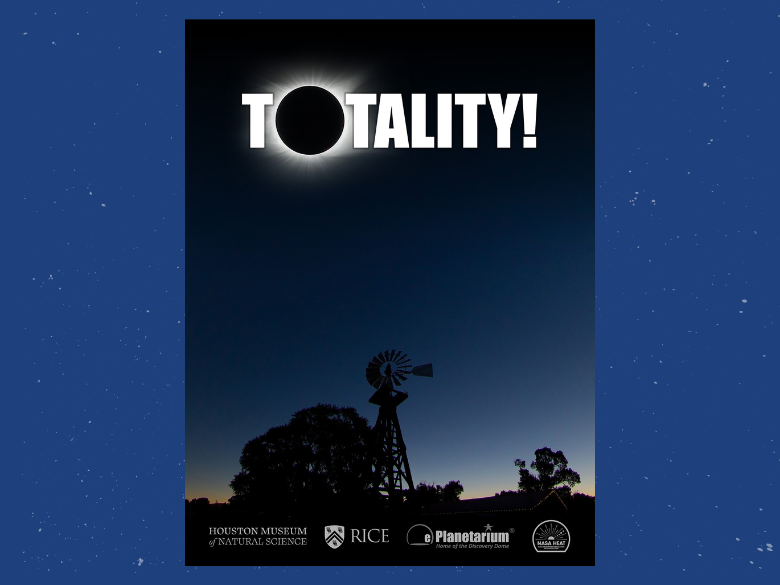 Program posters for Totality! Event description in text.