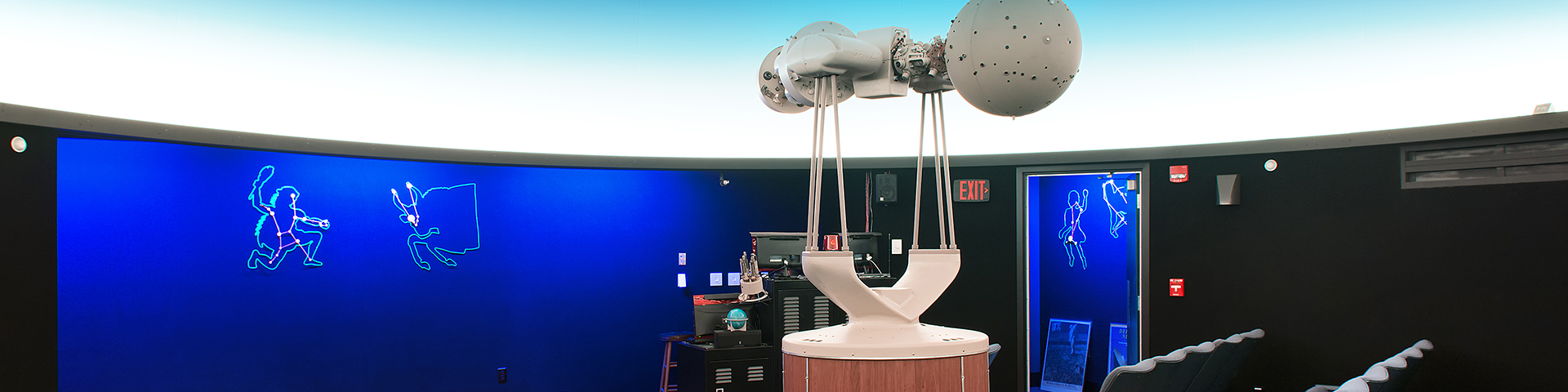 Yahn Planetarium at Penn State Behrend features a 55-seat astronomy theater, projectors, and computer equipment..